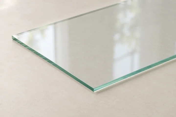 AI-generated clear glass sheet with a green edge